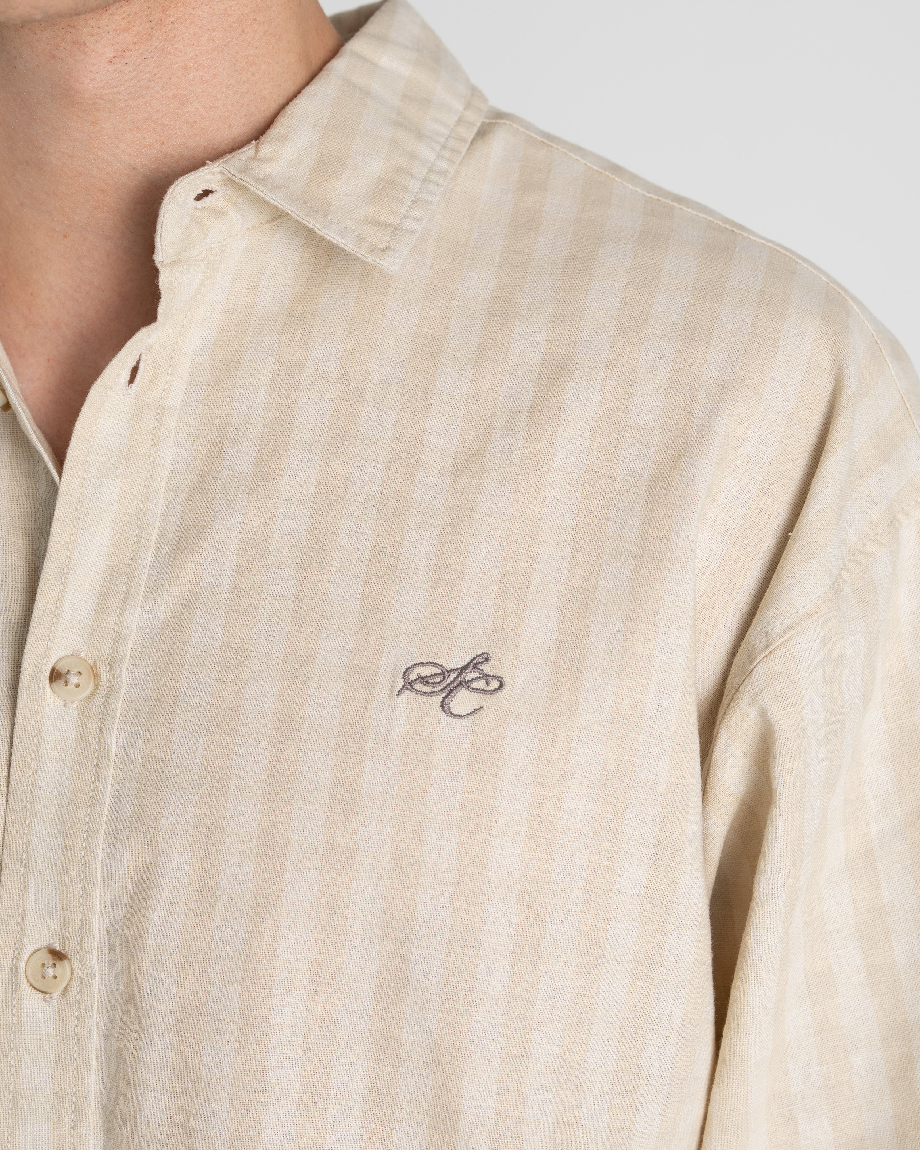 Checked Shirt Beige